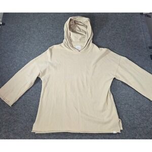 Jason Scott x Lia Bartha Hoodie S Ivory Oversized Raw Hem Pullover Made in Peru